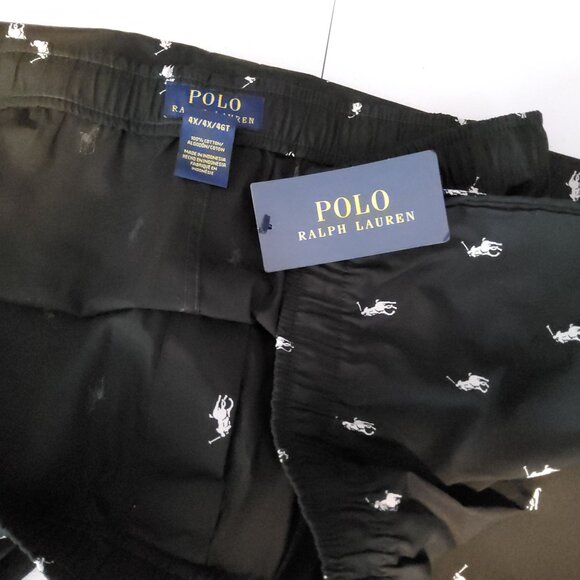 Polo Ralph Lauren womenPajama Pants Black With White Pony Print Size 4X 100% Cot - Picture 2 of 12